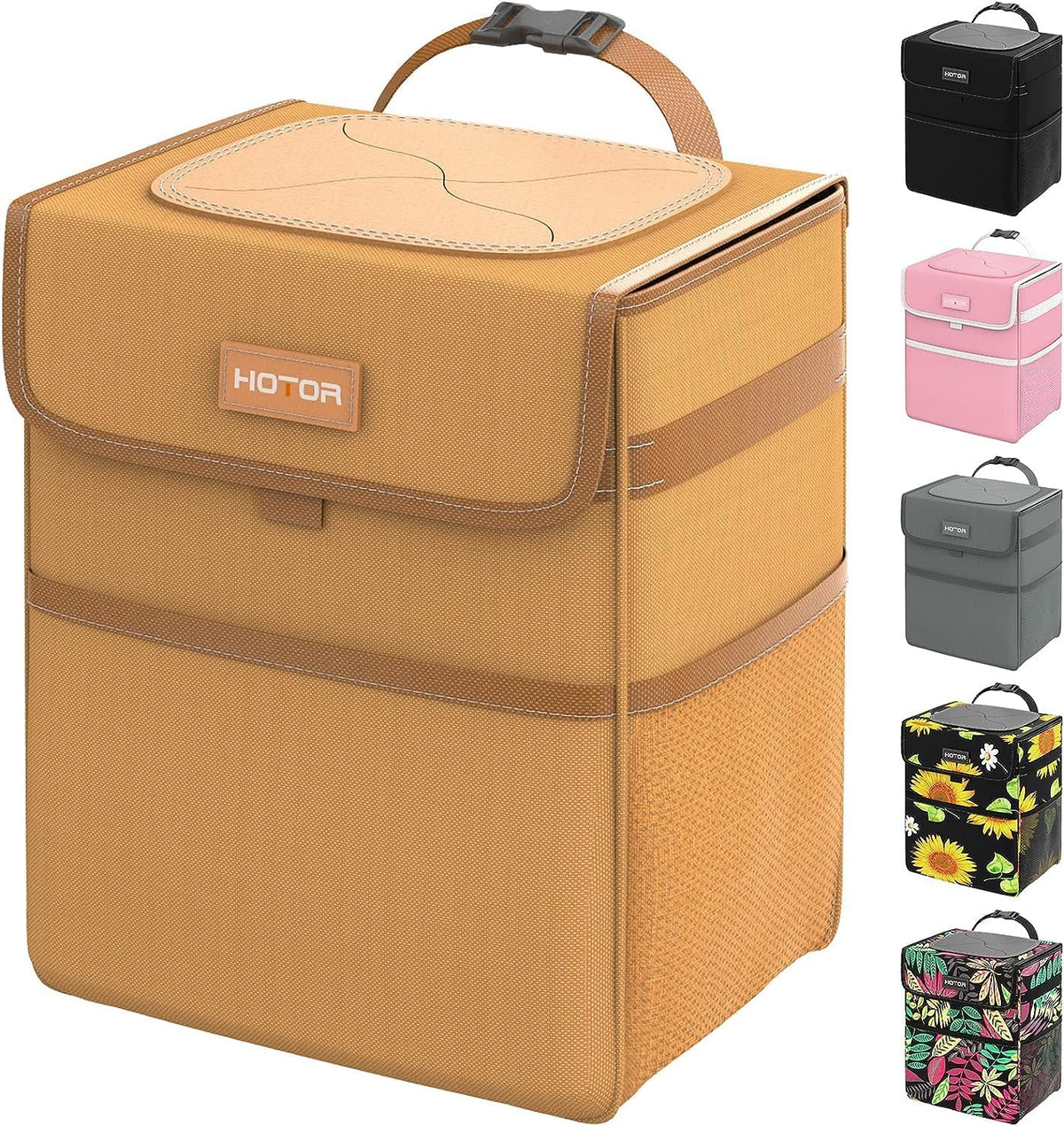 HOTOR Car Trash Can - Leak-Proof Car Organizer and Storage Bag for The Back/Front/Console of Any Cars,Sedans, SUVs & Trucks Easy-to-Install Car Accessory Interior, Cow Print
