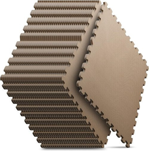 32 Pack Puzzle Exercise Mats by Home Gym - EVA Interlocking Foam Tiles for Workouts & Play - Blue, 24x24x½ in
