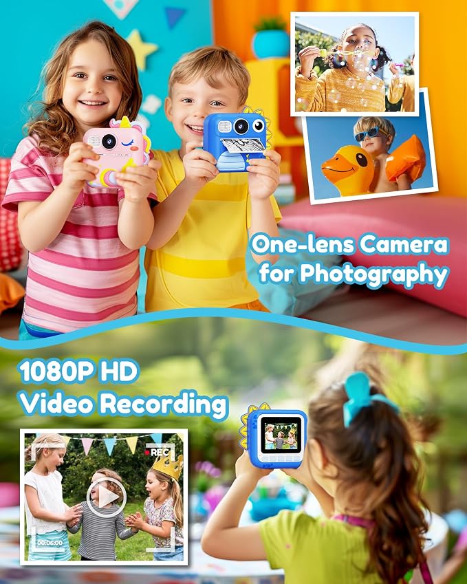 KOKODI Kids Camera Instant Print, Toddler Cameras Christmas Birthday Gifts