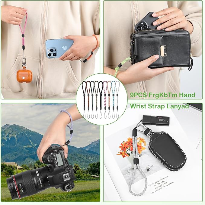 FrgKbTm Hand Wrist Strap Lanyard, Adjustable Nylon Colorful