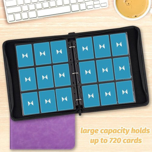 GERMUN 720 Card Binder - Premium 9 Pocket Double-Sided Album for Trading Cards | Light Purple