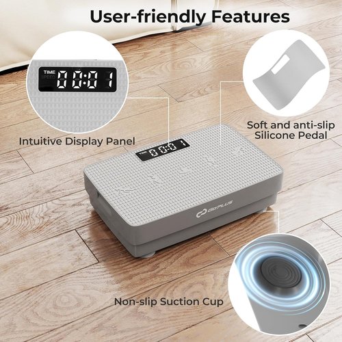 Goplus Vibration Plate - Full Body Exercise Machine for Lymphatic Drainage | Remote & LED Display