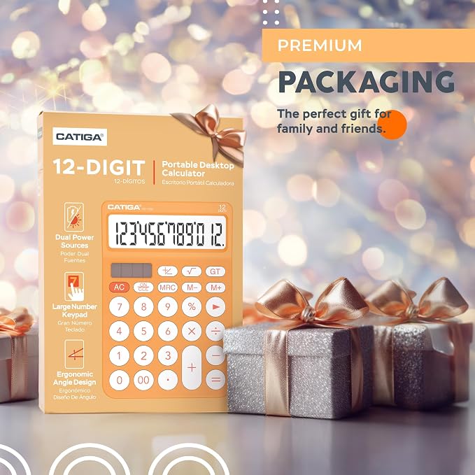 CATIGA 12 Digit Desktop Calculator Basic Desk Calculator