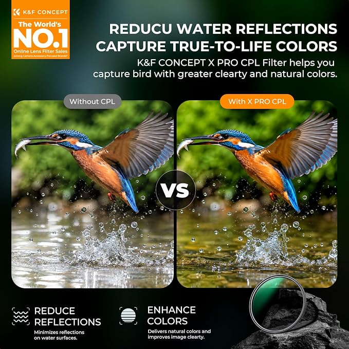 K&F CONCEPT 95mm Circular Polarizers Filter Super Slim