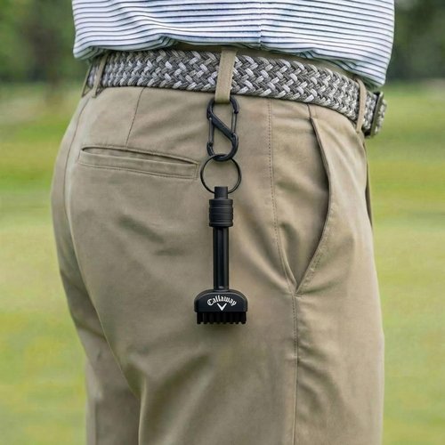 Callaway Golf Mini-Mag Magnetic Club Brush - Compact Groove Cleaner with Detachable Magnet & Durable Nylon Bristles