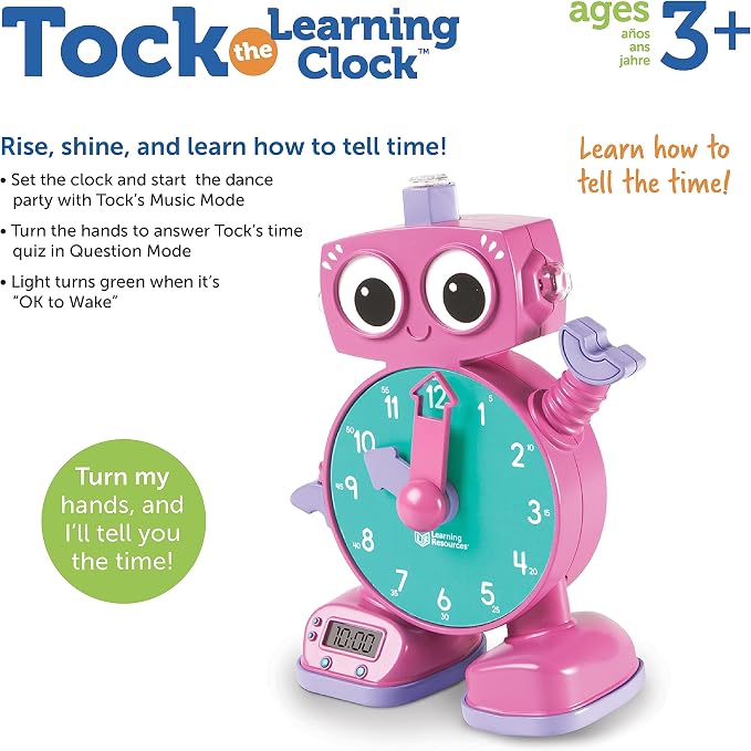 Learning Resources Tock The Learning Clock Pink
