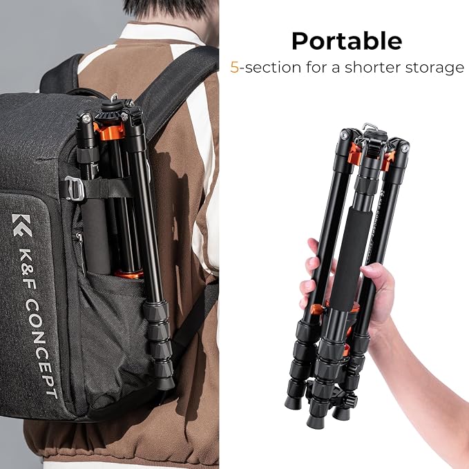 K&F Concept 67 inch Camera Tripod Horizontal Aluminum Tripods Portable Monopod