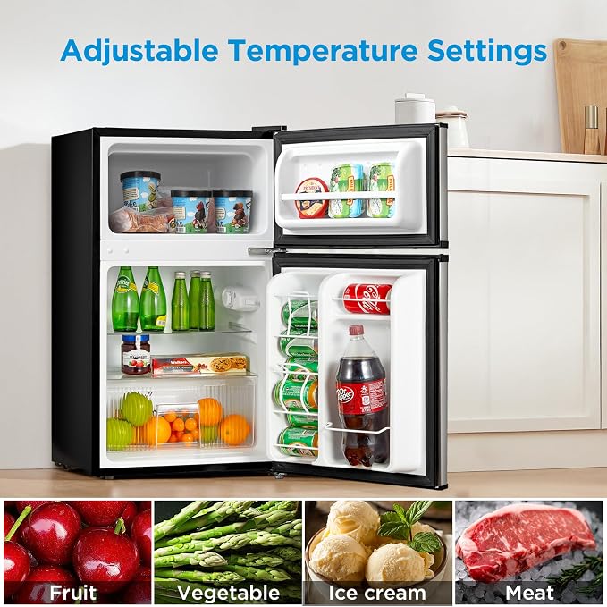 Midea 3.1 Cu.ft Mini Fridge with Freezer, Energy Star Certified, for Dorm
