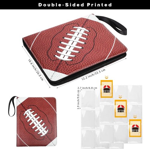 Elcoho Football Card Binder - 900 Pocket Trading Card Holder with Sleeves & 3 D-Ring Album | Perfect for Sports Collectors