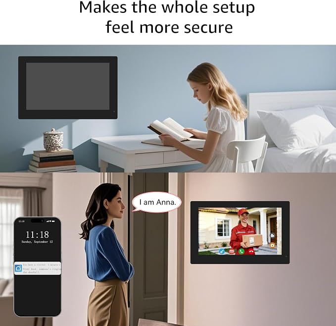 House Video Intercom System for 2 Families, 1080P Wired Video Doorbell