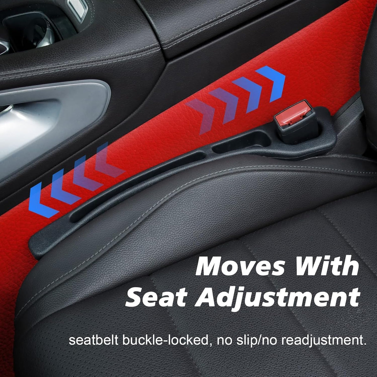 Car Seat Gap Filler 2 Pack, Block Phones, Keys, Coins & Cards