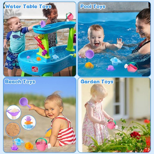 Fajiabao Baby Bath Toys - Mold-Free Fun for Kids Aged 1-3 | 5-Piece Set for Bathtub & Pool