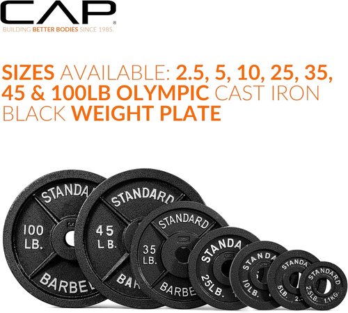 CAP Barbell Olympic Weight Plate - Durable 2-Inch Design | Multiple Sizes Available