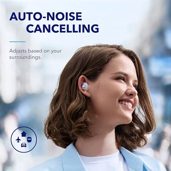 Soundcore by Anker Space A40 Adaptive Active Noise Cancelling Earbuds | Reduce Noise by Up to 98%, Ultra Long 50H Playtime, 10H Single Playtime, Hi-Res Sound, Comfortable Fit, Wireless Charge