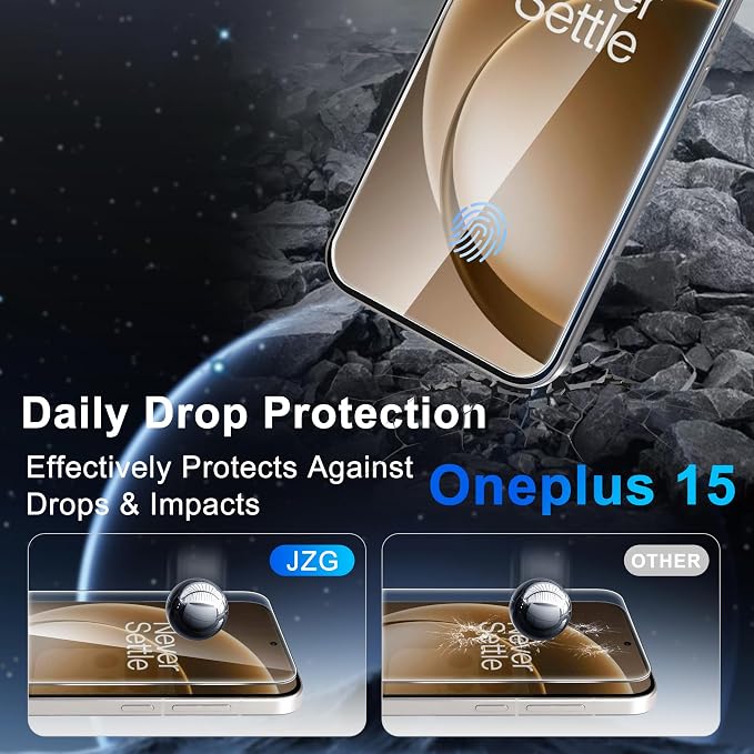 2+2 Pack for OnePlus 15 Screen Protector and Camera Protector, Fingerprint