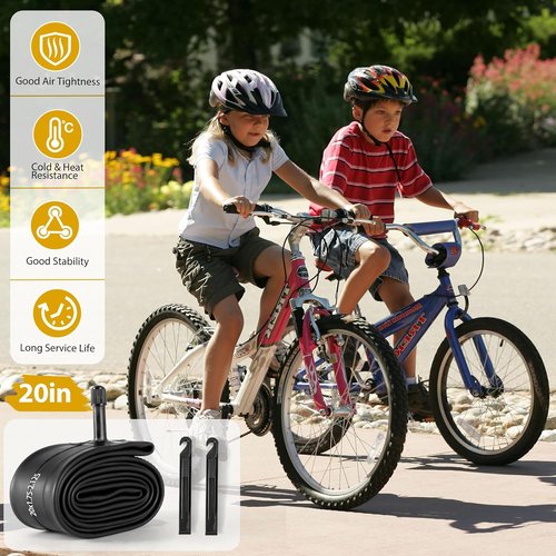 20 Inch Bike Tube - 2 Pack Butyl Rubber Schrader Valve | Fits 20x1.75 to 2.125 for Kids & MTB