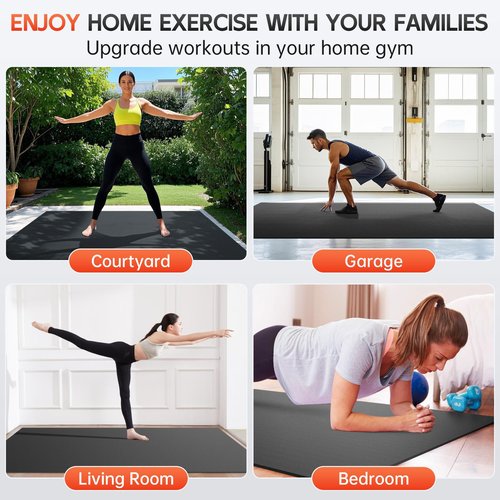 Cybstrax Extra Large Exercise Mat, 10’ x 6'/ 8’ x 6’/ 7’ x 5’/ 6’ x 4’- 7MM Thick Workout Mat for Home Gym, High-Density Gym Mat for Home Gym Floor, Non Slip Large Yoga Mat