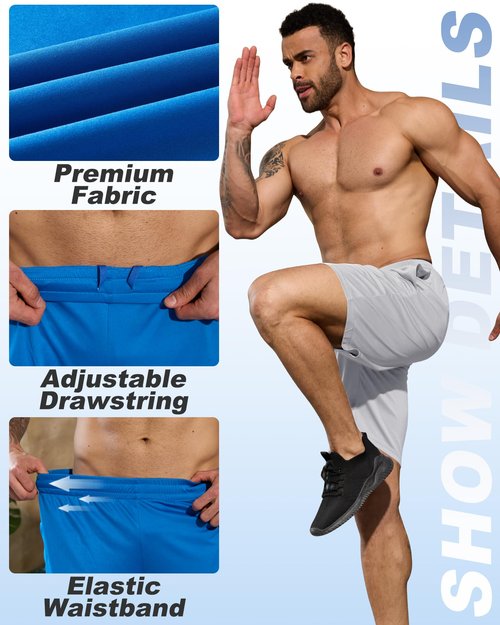 BALENNZ 7 Pack Mens Basketball Shorts with Pockets Mens Shorts Athletic Gym Workout Running Quick Dry Activewear 7AL