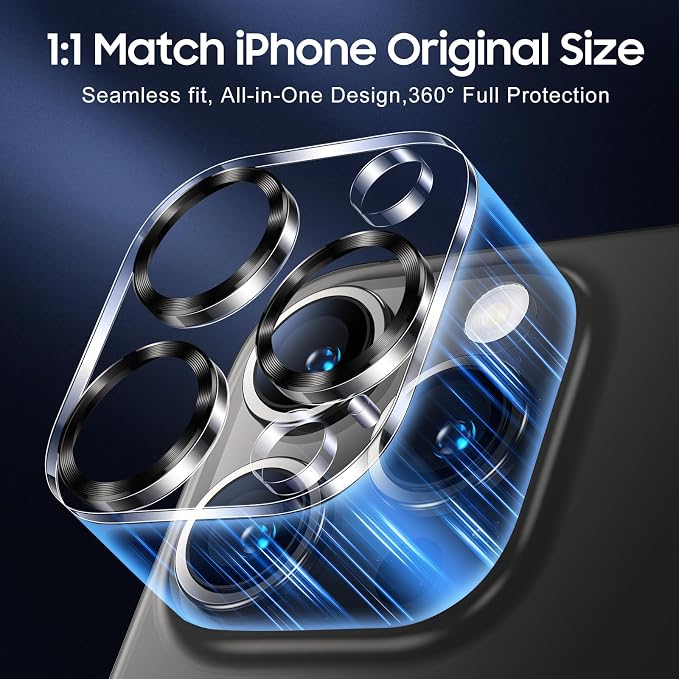 UniqueMe Compatible for 3 Pack iPhone 15 Pro/iPhone 15 Pro Max Camera Lens