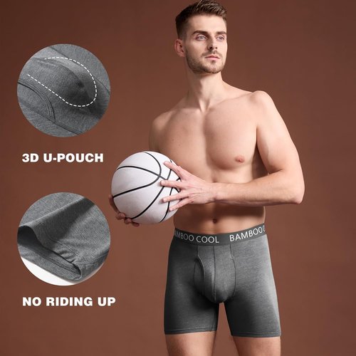 BAMBOO COOL Men's Ultra Breathable Boxer Briefs - Comfort Fit, No Riding Up | Multipack Options