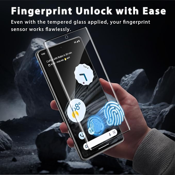 2 Pack for Google Pixel 7 Pro Screen Protector + 2 Pack Camera Lens Protector