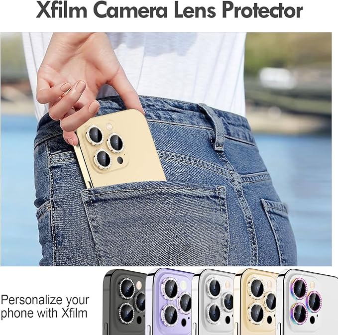 for iPhone 14 Pro/14 Pro Max Camera Lens Protector Bling, 9H Hardness