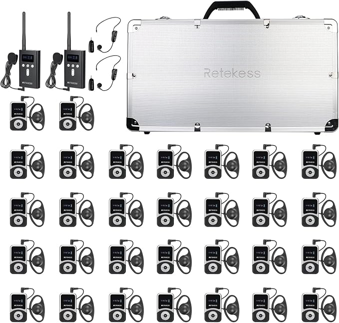 Retekess T130S Wireless Tour Guide System, Church Translation System, Wireless