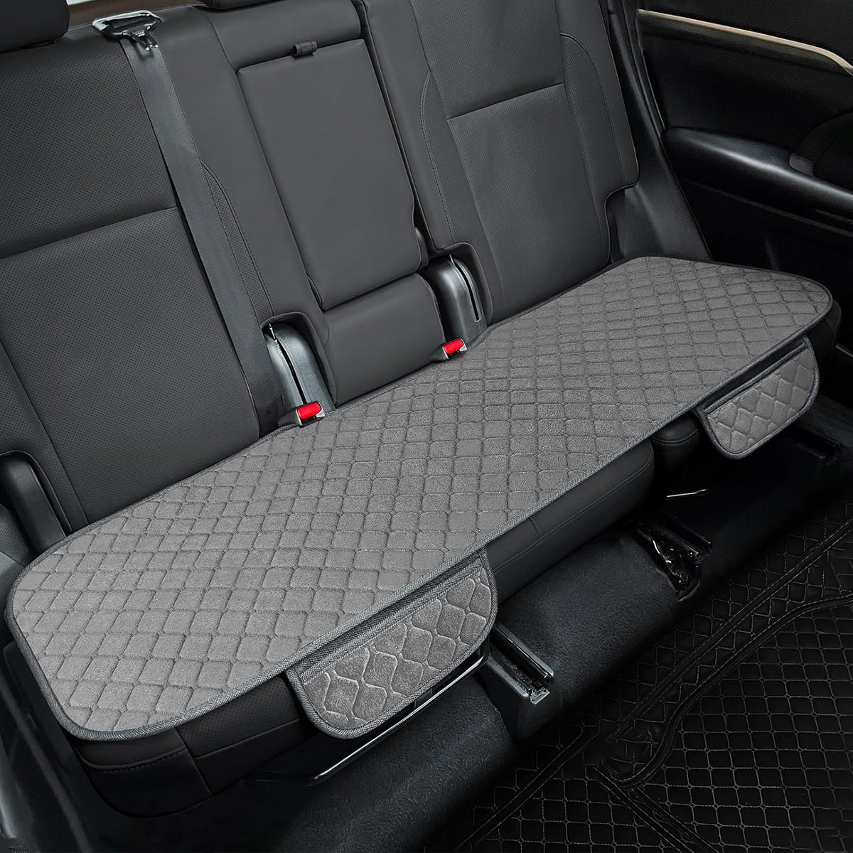 surpassme Comfortable Car Seat Covers Universal Front Seat Covers for Car Accessories with Storage Pockets, Padded Car Interior Covers for Automotive, SUV, Truck, and Van(Khaki)