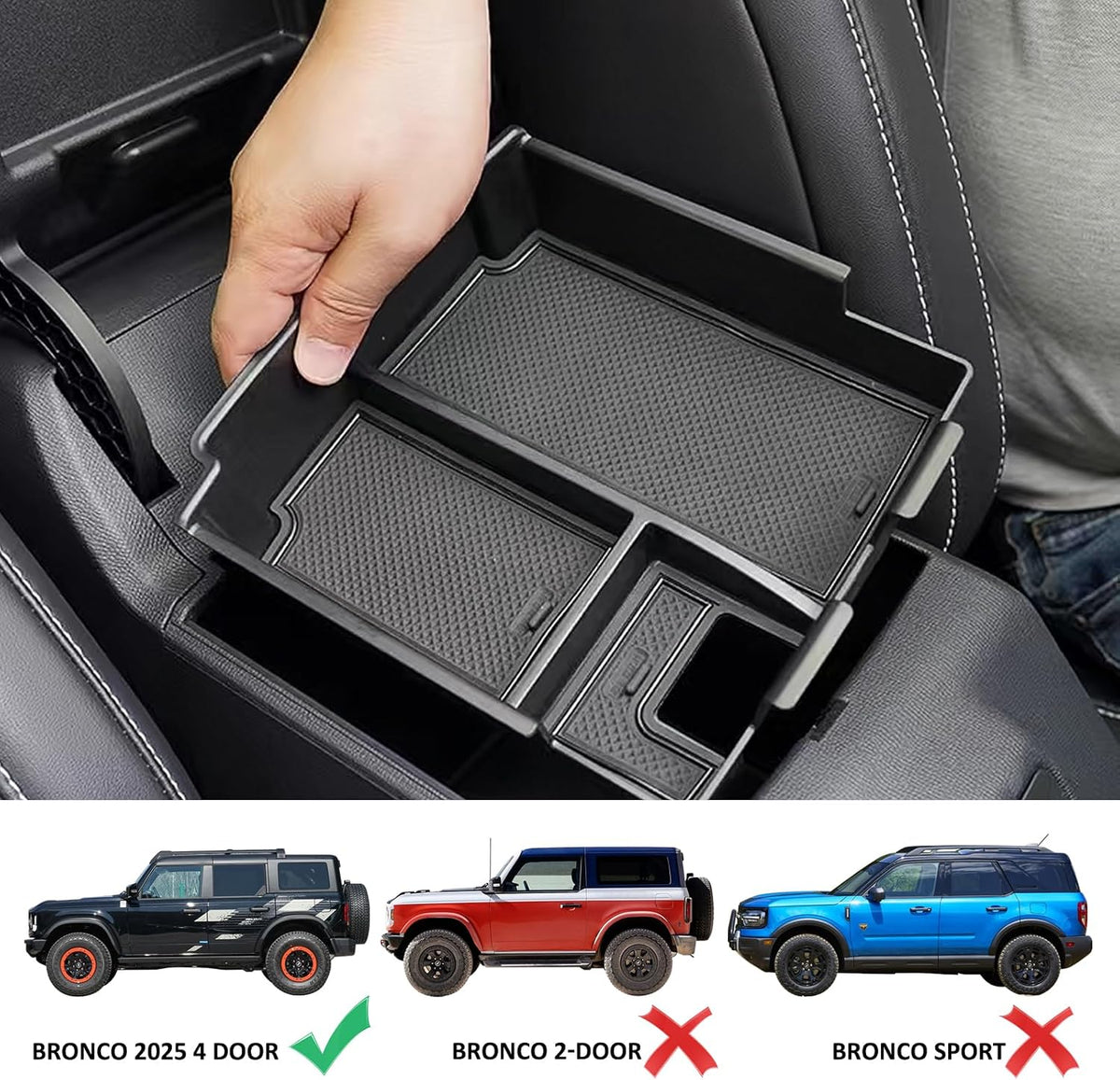 Center Console Organizer Tray Fits for Ford Bronco 4-Door 2025 2026