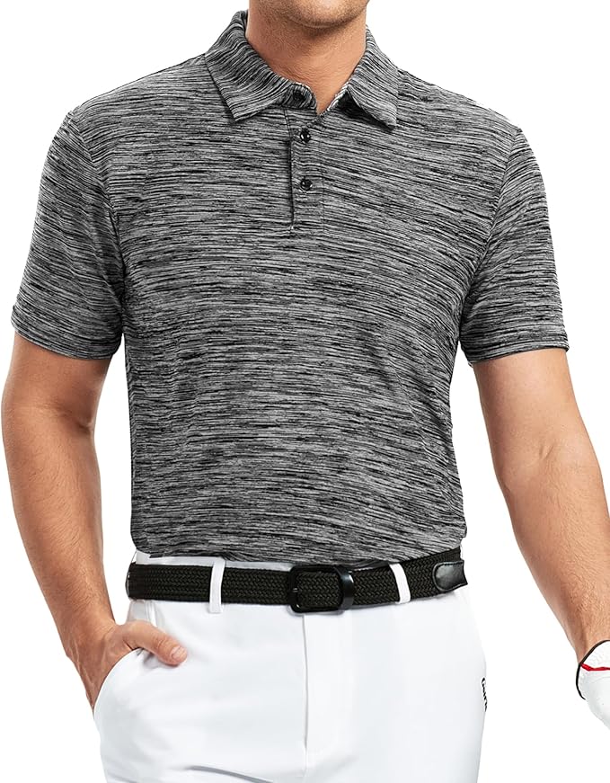 Alex Vando Mens Golf Shirt Moisture Wicking Quick-Dry Short Sleeve Casual Polo Shirts for Men