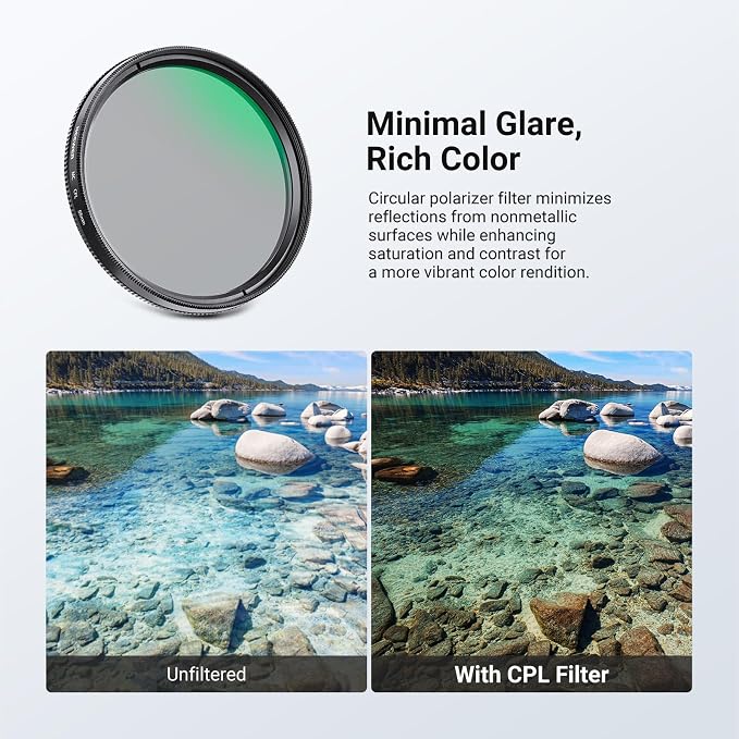 NEEWER 55mm Variable ND + CPL + UV Filter Kit