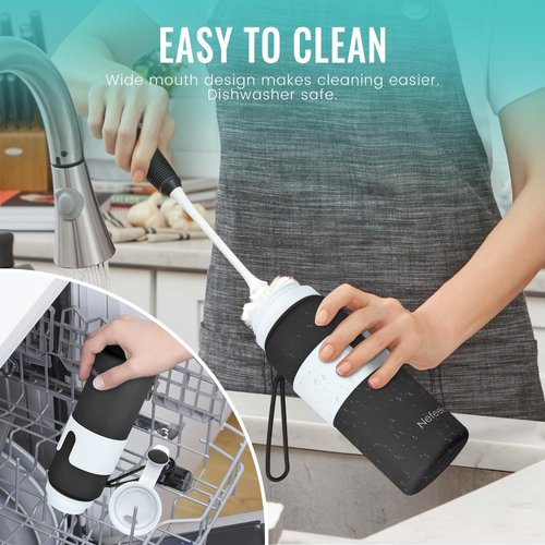 Nefeeko Collapsible Water Bottle - BPA-Free 26oz Foldable Design | Lightweight & Leak-Proof for Travel