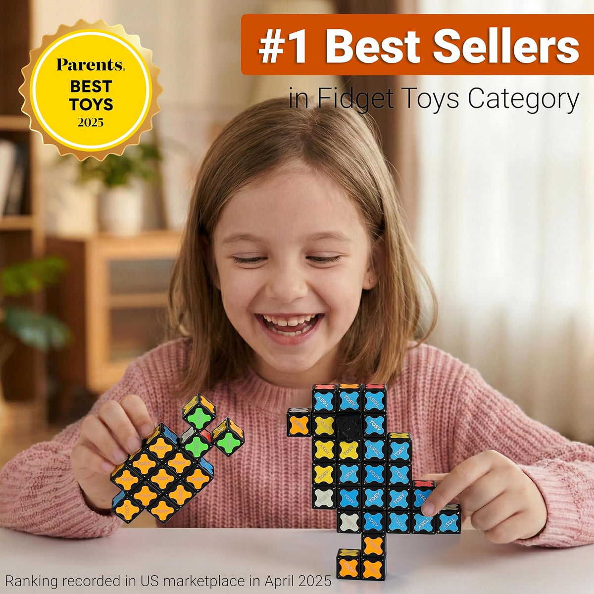 TOSY Magnet Cube 3x3 - 30 Blocks with 240 Magnets | Creative Building & Fidget Spinner Toy