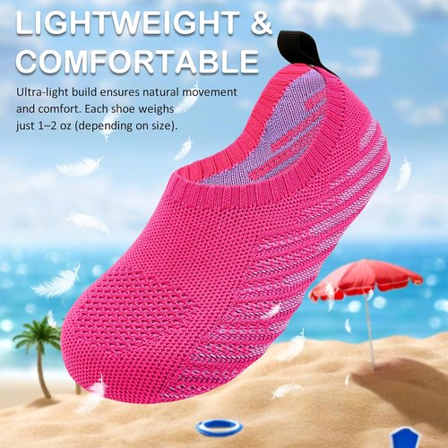 ANLUKE Kids Water Shoes - Quick Dry Aqua Socks for Swimming | Lightweight & Barefoot Comfort
