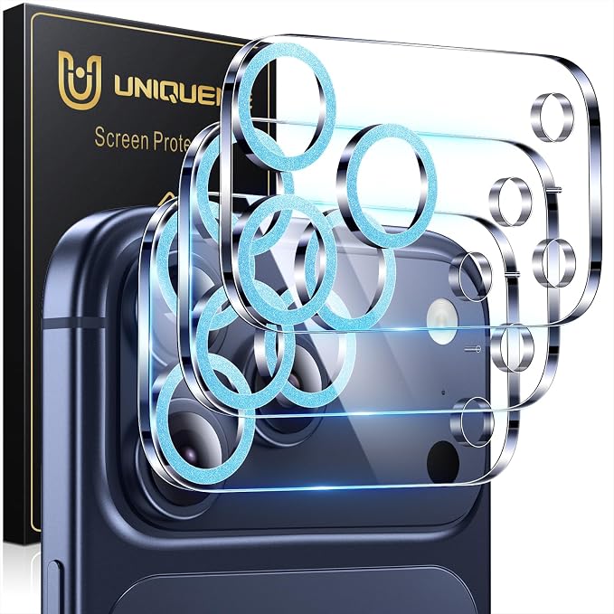UniqueMe Compatible for 3 Pack iPhone 17 Pro Max Camera Lens Protector