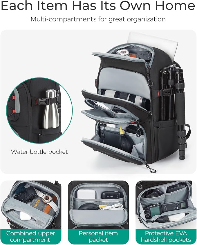 BAGSMART Camera Bag for Photographers, Professional Camera Bag Fits up to 15.6"