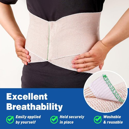 AZEN Premium Elastic Bandage Wrap - 6 Inch Compression for Legs, Ankle, Knee | Latex-Free Lymphedema Support