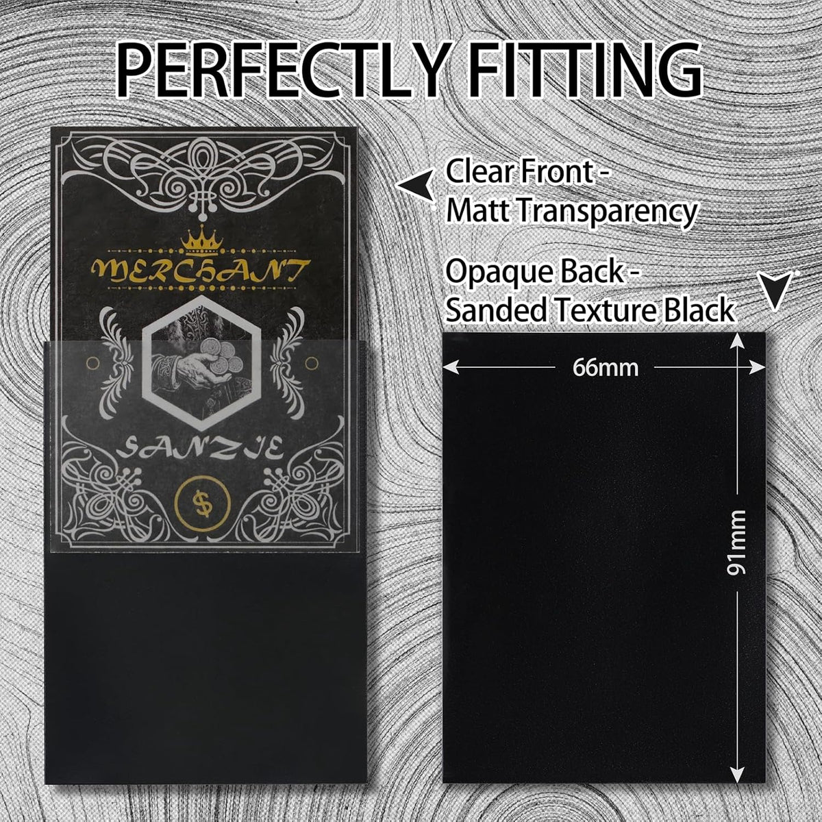 SANZIE Matte Card Sleeves - Premium Deck Protectors for MTG & TCG | 68 Count (Black)