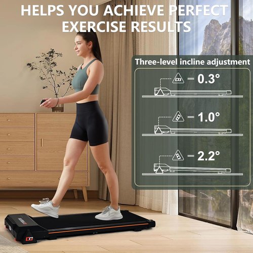 GOYOUTH 2 in 1 Under Desk Electric Treadmill - Motorized Walking & Jogging Machine with Remote Control & LED Display for Home/Office Use