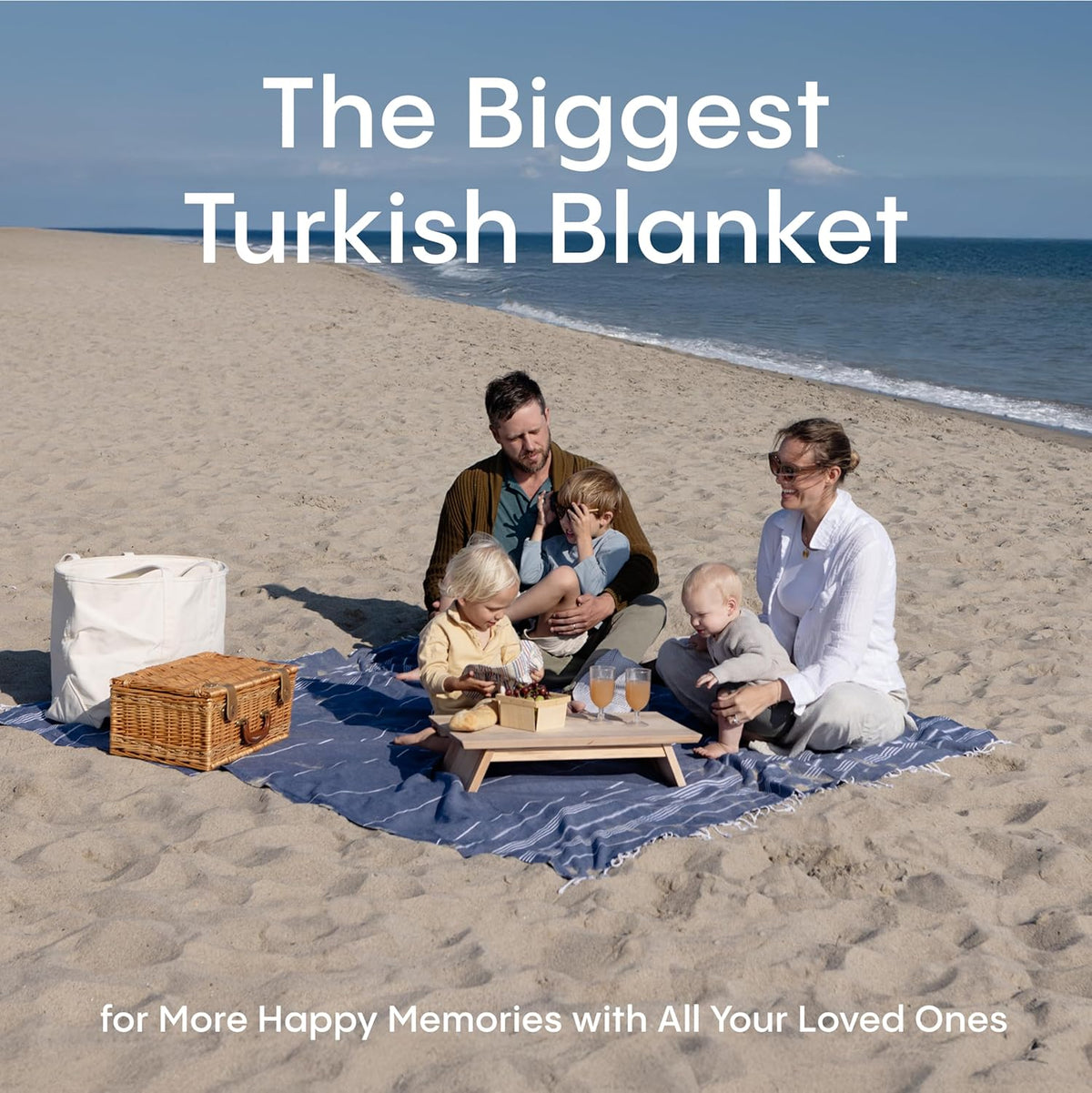 WETCAT Turkish Beach Blanket - Sandproof, Ultra Soft 100% Turkish Cotton | Extra Large 82"x82" - Aqua