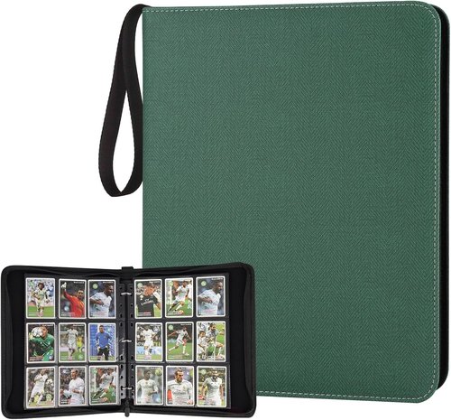 GERMUN 9 Pocket Card Binder - Premium Zip Trading Card Album for MTG, TCG & Sports Cards | Dark Green