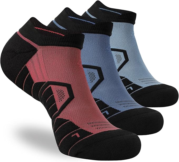 Hylaea Athletic Running Socks Cushion Padded Moisture Wicking Low Cut
