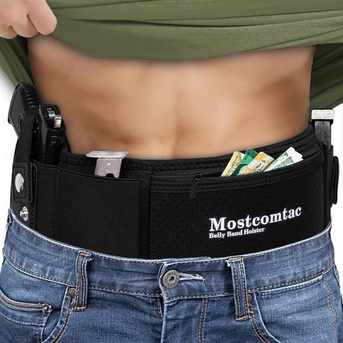 Mostcomtac Belly Band Holster - Breathable Neoprene Tactical Belt for Glock 19, 17, 43 & More