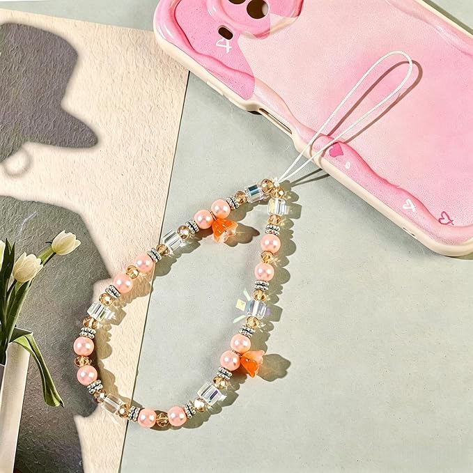 Phone Charm Strap Beaded Lanyard Camera Wrist Strap Phone Chain Wristlet Cute