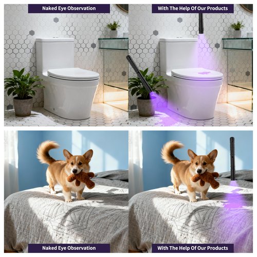 Jebemis UV Black Light Flashlight, 2 Pack 365nm Mini Pen Light with Clip, Waterproof Ultraviolet Flashlight for Leak, Pet Urine, Scorpion, Hotel Inspection, Dry Stain and Bed Bug