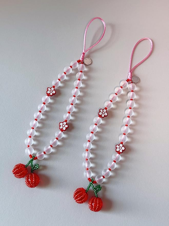 Drawwind Phone Charm Beaded Wristlet Strap Universal Cell Phone Lanyard Cute