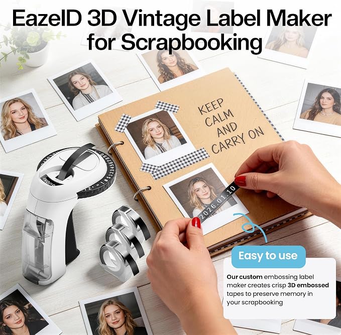 Embossing Label Maker, Vintage Manual Embossed Labeler