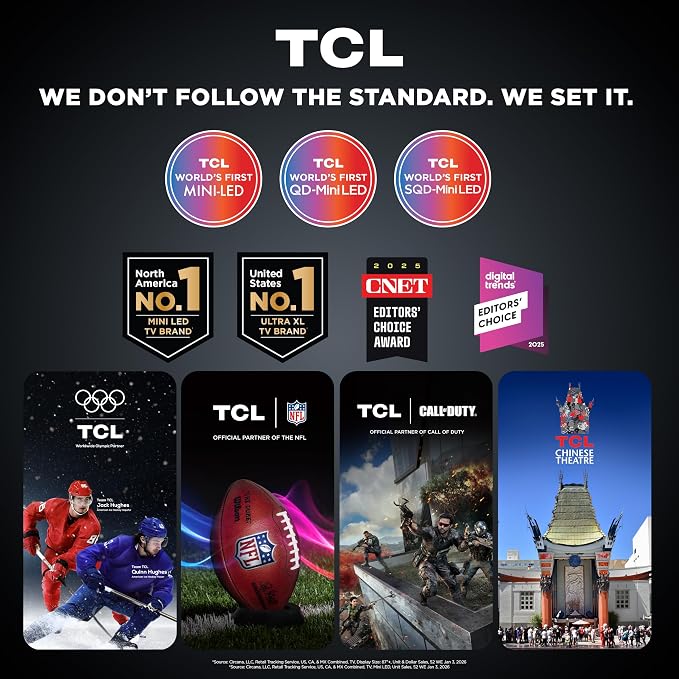 TCL 55 Inch Class QM6K Series | Mini LED QLED 4K HDR | 55QM6K, Latest Model | 120HZ-144HZ High Brightness Smart Google TV Dolby Atmos Onkyo Audio | Voice Remote Alexa Gaming Streaming Television