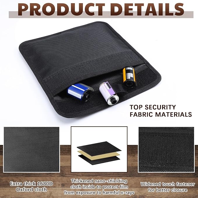 2 Pieces Filmguard Bag Waterproof Storage Carrying Case Xray Proof Bags Film