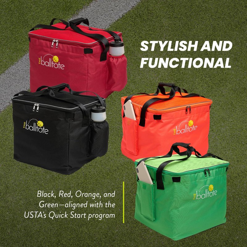Racket Pets The Ball Tote - Replacement Bag for Tennis and Pickleball Pro Teaching Cart Hopper, Large Tote Bag For 150 Tennis Balls or 100 Pickleballs, Frame Not Included, (Red)